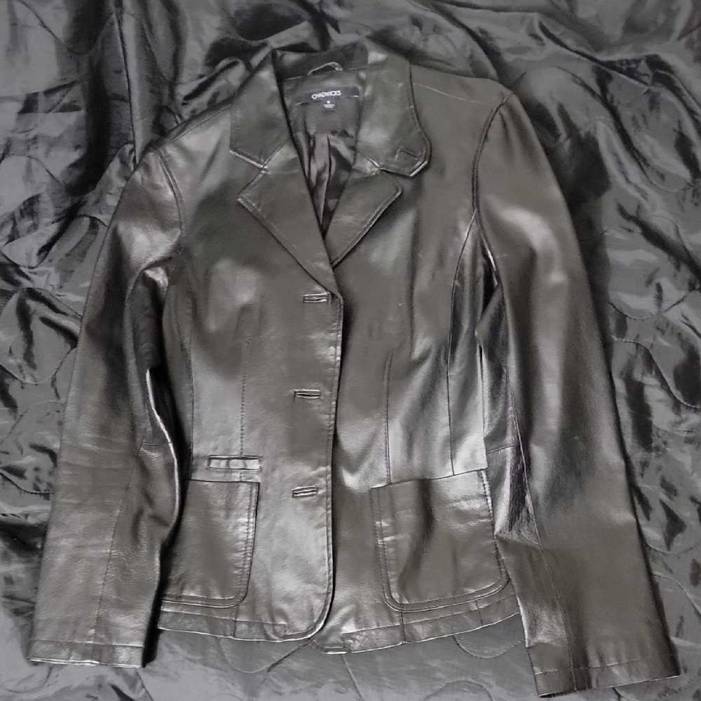 Chadwicks Black Leather Blazer
